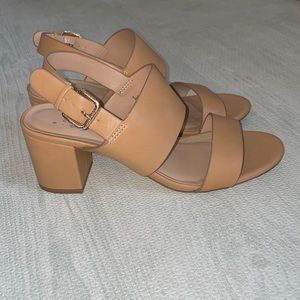 Double Strap Block Heel Sandals - Size 9